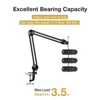 Heavy Duty Microphone Arm Microphone Stand Suspension Scissor Boom Stands with 6" Pop Filter and Cable Ties for Recording thumbnail