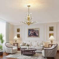 Crystal Chandelier Vintage, 8 Lights, Gold thumbnail