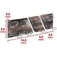 Rustic Wood and Metal Wine Rack Set for 4 Bottle Storage Holder for Home Bar Kitchen Living Room thumbnail