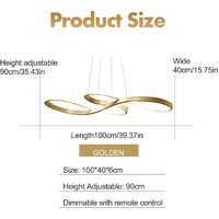 LED Modern Chandelier, Musical Note, Dimmable Pendant, Gold thumbnail