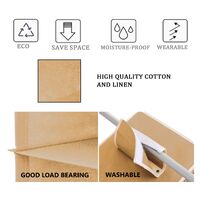 5 Tier Shelf Hanging Closet Organizer and Storage for Clothes (Beige) thumbnail