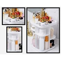 360 Rotating Large Capacity Makeup Organizer for Bedroom and Bathroom (White) thumbnail