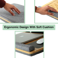 CARLA HOME Bamboo Laptop Lap Desk with Cushion and Angle Adjustable for Office and Home thumbnail