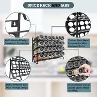 Spice Rack organiser with 28 Spice Jars, Spice Labels, Funnel and Marker for Kitchen Countertop thumbnail