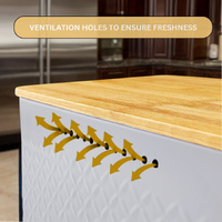 Bread Bin with Bamboo Lid used as Chopping Board for Kitchen Countertop thumbnail