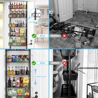 6 Tier Adjustable Baskets Over Door Pantry Organiser for Home Kitchen thumbnail