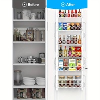 6 Tier Adjustable Baskets Over Door Pantry Organiser for Home Kitchen thumbnail
