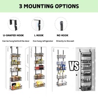 4 Tier Adjustable Baskets Over Door Pantry Organiser for Home Kitchen thumbnail