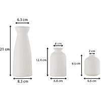 Ceramic Set of 3 Modern White Vases for Home D�cor thumbnail