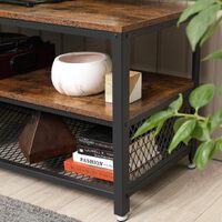 Industrial TV Stand 60 Inches, Rustic Brown thumbnail