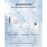 Double-Sided 1X/10X Magnifying Foldable Makeup Mirror for Handheld, Table and Travel Usage thumbnail