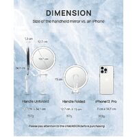 Double-Sided 1X/20X Magnifying Foldable Makeup Mirror for Handheld, Table and Travel Usage thumbnail