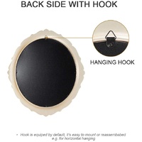 Oval Antique Vintage Hanging Wall Mirror for Bedroom and Livingroom (Gold, 38 x 33 cm) thumbnail