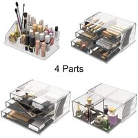 Makeup Cosmetic Organizer Storage with 12 Drawers Display Boxes (Clear) thumbnail