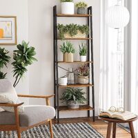 5-Tier Industrial Bookcase, Rustic Brown thumbnail
