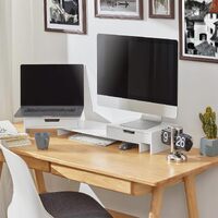 White Monitor Stand with Drawers thumbnail