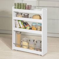 Slimline Rolling Storage Shelf, White thumbnail