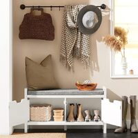 Shoe Bench Shoe Rack Cabinet Hallway, White thumbnail