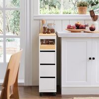 Storage Cart Narrow Cabinet Wheels Tray Drawers thumbnail