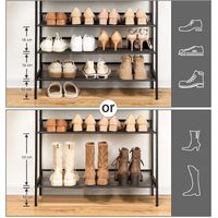 5-Tier Shoe Rack, Industrial Shoe Organizer Storage Bench thumbnail