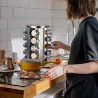 Rotating Spice Rack Organizer with 20 Pieces Jars for Kitchen thumbnail