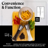 Modern Stainless Steel Salt and Pepper Grinder Set thumbnail