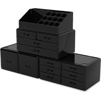 Makeup Cosmetic Organizer Storage with 12 Drawers Display Boxes (Black) thumbnail