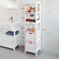 Freestanding Tall Cabinet with Standing Shelves and Drawers thumbnail