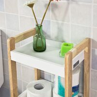 3-Tier White Storage Bathroom Shelf thumbnail