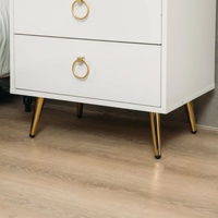 Amelia Modern LED Bedside table with USB and power socket white x 2 thumbnail