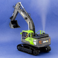 1:18 Scale 13-Channel Alloy Remote Control Excavator Construction Vehicle with Lights, Sound and Steam thumbnail