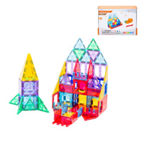 78 Pcs non-toxic STEM Educational, Durable Magnetic Tiles/Puzzle with Storage Bag thumbnail