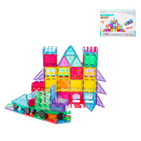 120 Pcs non-toxic STEM Educational, Durable Magnetic Tiles/Puzzle with Storage Bag thumbnail