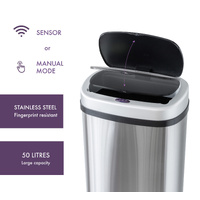 50L Stainless Steel Motion Sensor Rubbish Bin thumbnail