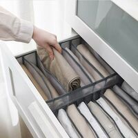 2PCS 7 Grids Mesh Foldable Clothes Storage Jeans Pants Organizer Clothes Organizer 36X17X12CM thumbnail