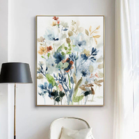 Wall Art 60cmx90cm Colourful Floras Watercolour style 2 Sets Gold Frame Canvas thumbnail