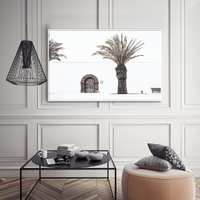 Wall Art 70cmx100cm European Palm Tree White Frame Canvas thumbnail