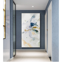 Wall Art 40cmx80cm Abstract Watercolour Style Black Frame Canvas thumbnail