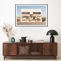 Wall Art 70cmx100cm Horses Fashion Black Frame Canvas thumbnail