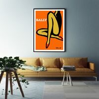 Wall Art 90cmx135cm Orange Legs Black Frame Canvas thumbnail