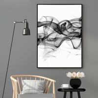 Wall Art 50cmx70cm Stylish Abstract Black 2 Sets Black Frame Canvas thumbnail