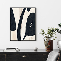 Wall Art 70cmx100cm Black Ink Black Frame Canvas thumbnail