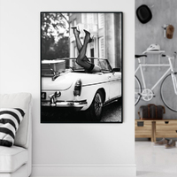 Wall Art 80cmx120cm High Heels in Classic Car Black Frame Canvas thumbnail