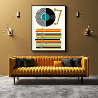 Wall Art 90cmx135cm Music Black Frame Canvas thumbnail