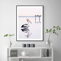Wall Art 90cmx135cm Pelican Black Frame Canvas thumbnail