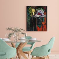 Wall Art 40cmx60cm Reading Girl by Pablo Picasso Black Frame Canvas thumbnail