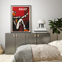 Wall Art 50cmx70cm Bally Man by Villemot Black Frame Canvas thumbnail