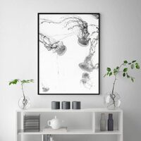 Wall Art 40cmx60cm Jellyfish Black Frame Canvas thumbnail