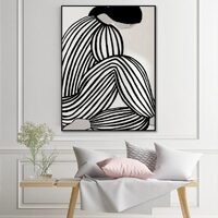 Wall Art 90cmx135cm Mid Century Figure Black Frame Canvas thumbnail