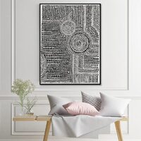 Wall Art 100cmx150cm Clustered Dots A Black Frame Canvas thumbnail